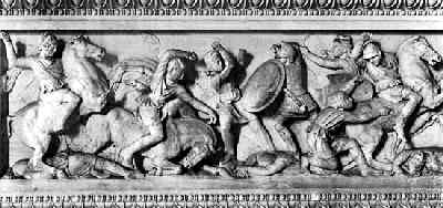 Барельеф, изображающий Александра в битве (так называемый саркофаг Александра Македонского)
