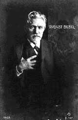 Август Бебель (1840-1913), один из основателей (1869) и руководитель германской социал-демократической партии и 2-го Интернационала. Критик политики Бисмарка 