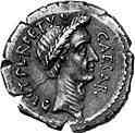 Монета с изображением Гая Юлия Цезаря