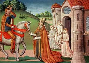 Встреча Карла Великого с папой Адрианом I возле ворот Рима