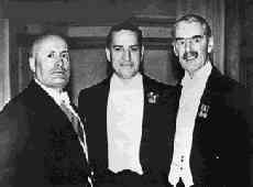 Муссолини с графом Чиано и Чемберленом