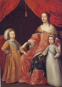 Супруга Людовика XIII  - Анна Австрийская с детьми